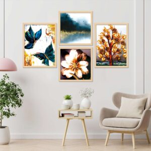 SET OF 4 DIGITAL WALL PAINTING