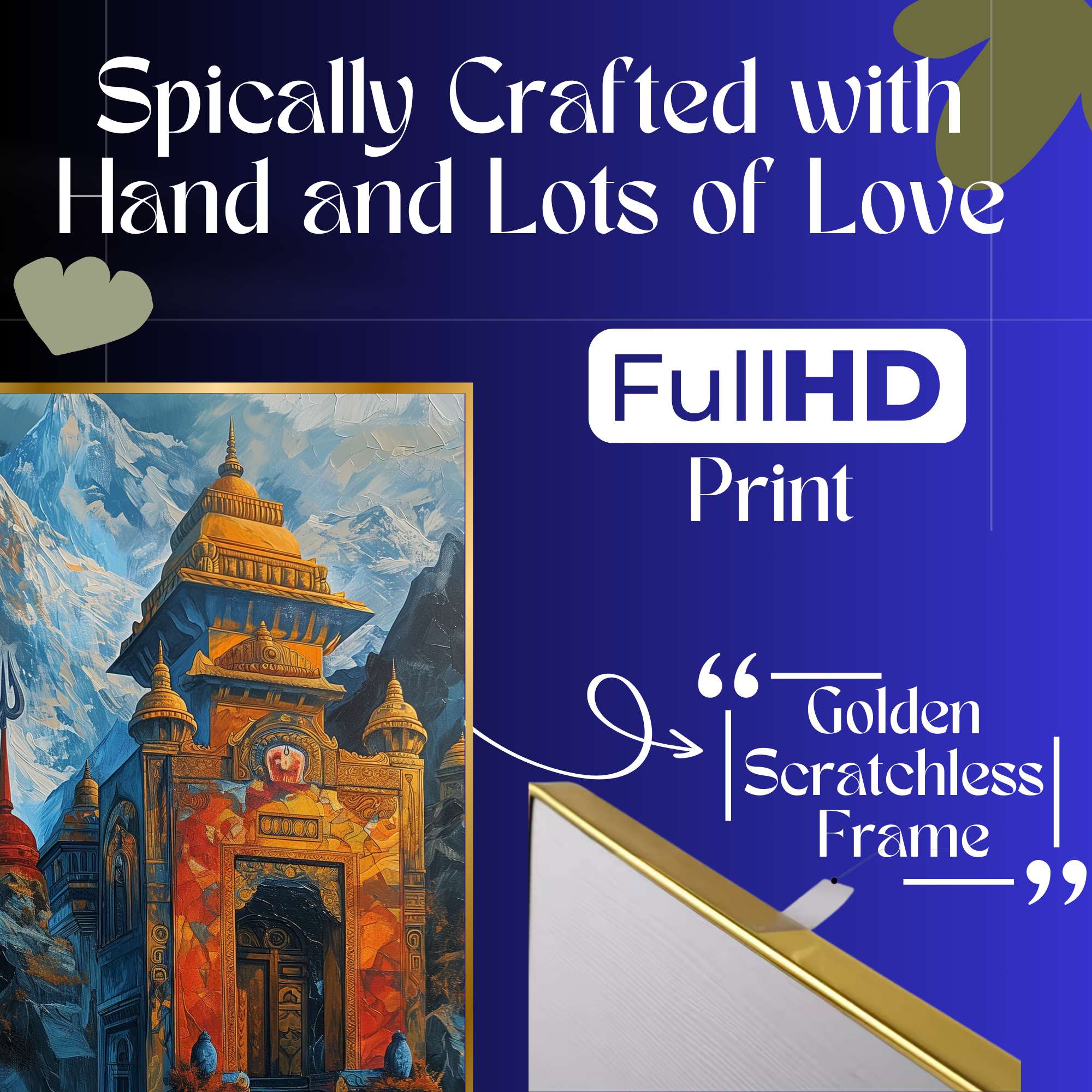 Set of Three Wall Paintings for Wall Dacoration Golden Framed Wall Paintings for Living Room & Bedroom Wall Art for Home Decoration & Office Wall Décor (24x18 inch CH-GD3-8) - Image 4