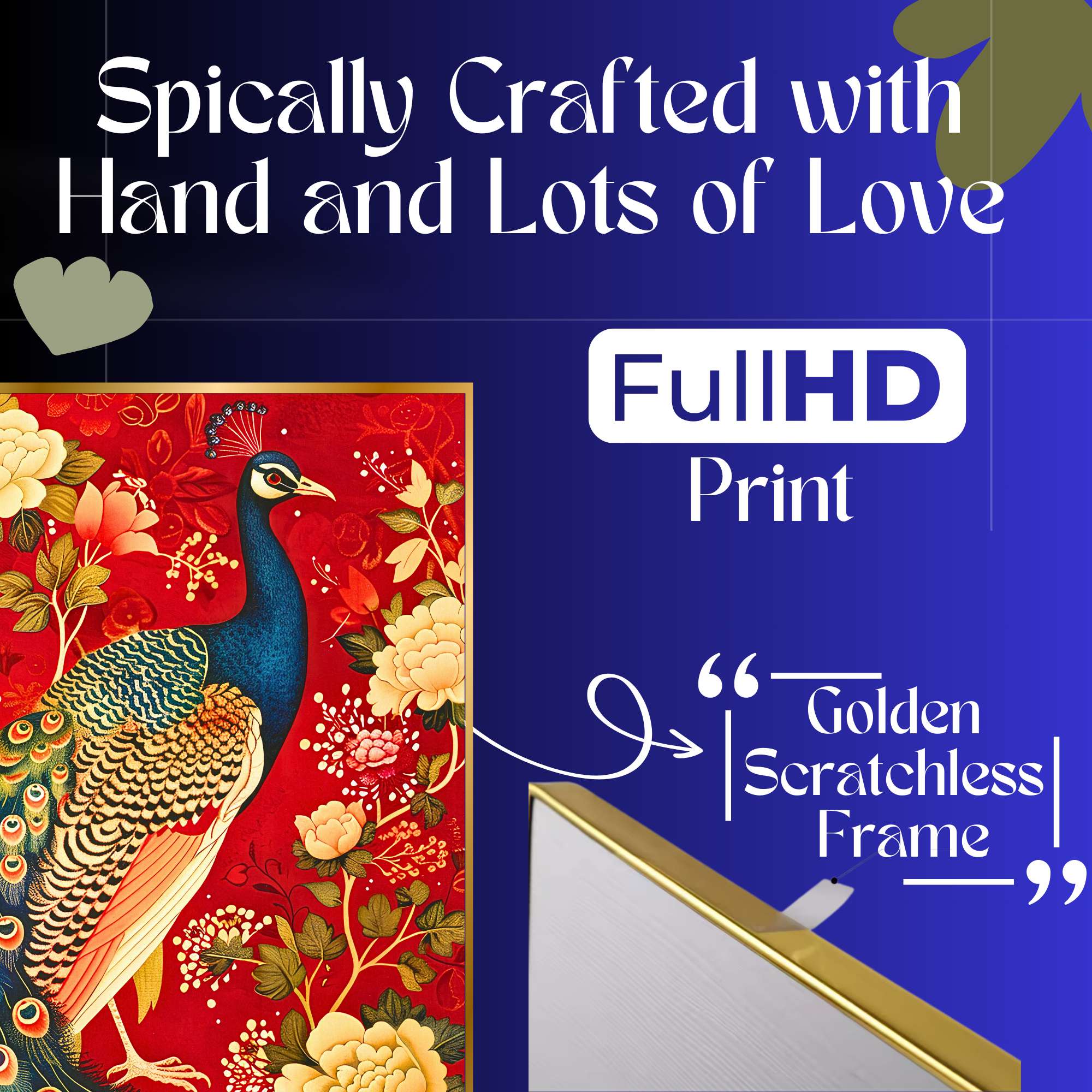 Set of Four Wall Paintings for Wall Dacoration Golden Framed Wall Paintings for Living Room & Bedroom Wall Art for Home Decoration & Office Wall Décor (13x10 inch CH-GD4-10) - Image 3